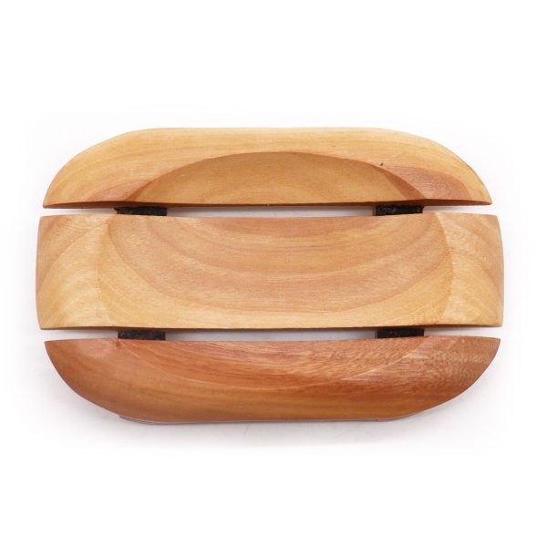 Classic Mahogany Soap Dish - Oval in Rectangle - Image 2