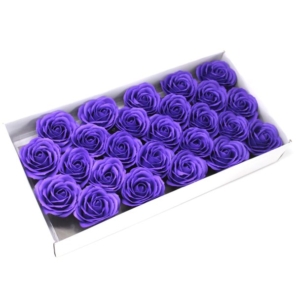 Craft Soap Flowers - Lrg Rose - Violet - Image 2