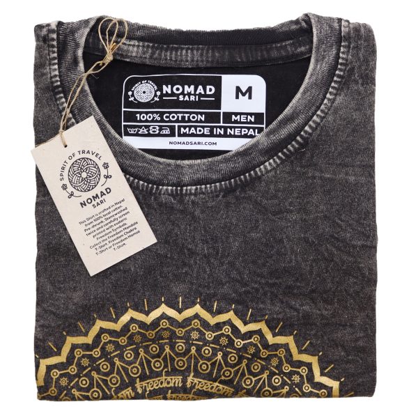 Medium Stone Washed T-Shirt - Mandala - Dark Grey - Image 3