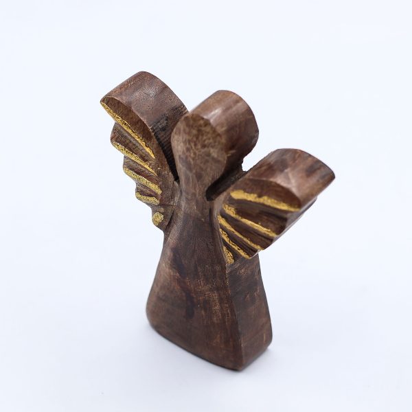 Small Mango Wood Angel - Gold Decor - Image 8