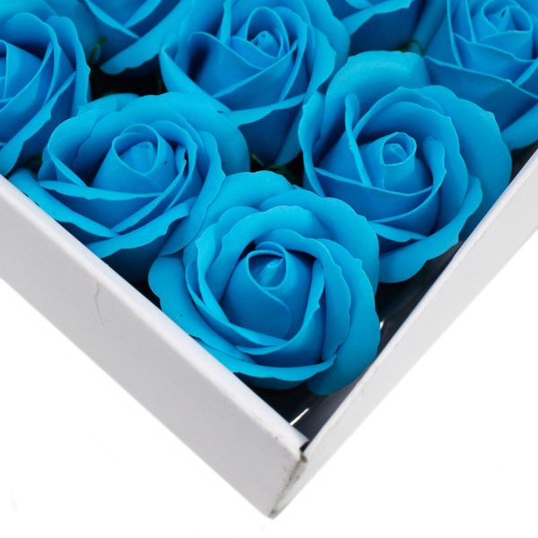 Craft Soap Flowers - Med Rose - Sky Blue - Image 5