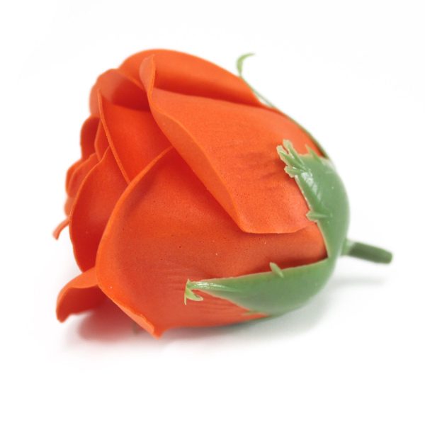 Craft Soap Flowers - Med Rose - Sunset Orange - Image 3