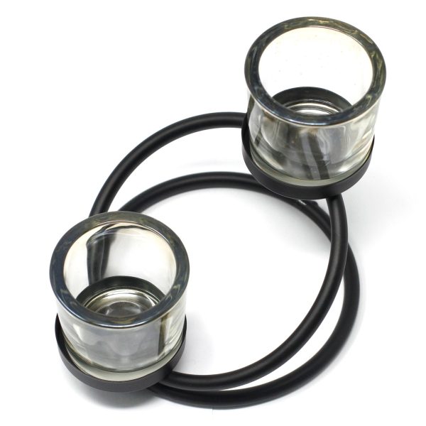Centrepiece Iron Votive Candle Holder - 2 Cup Double Step - Image 2