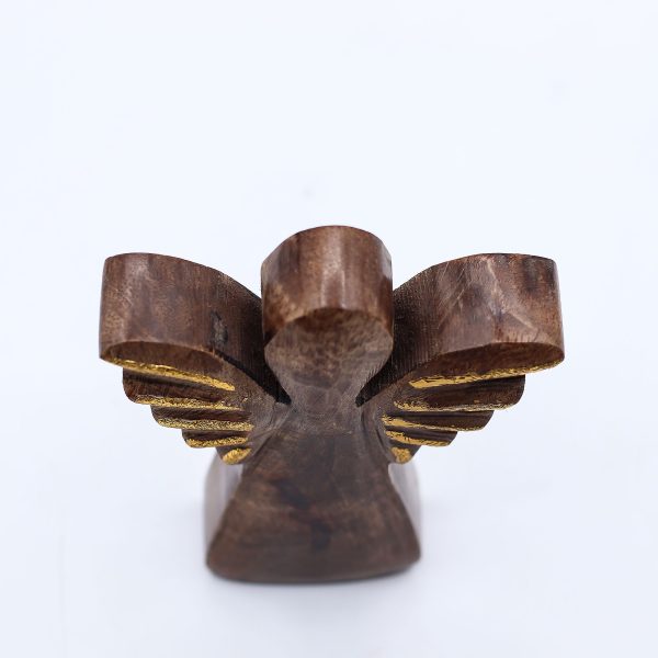 Small Mango Wood Angel - Gold Decor - Image 5