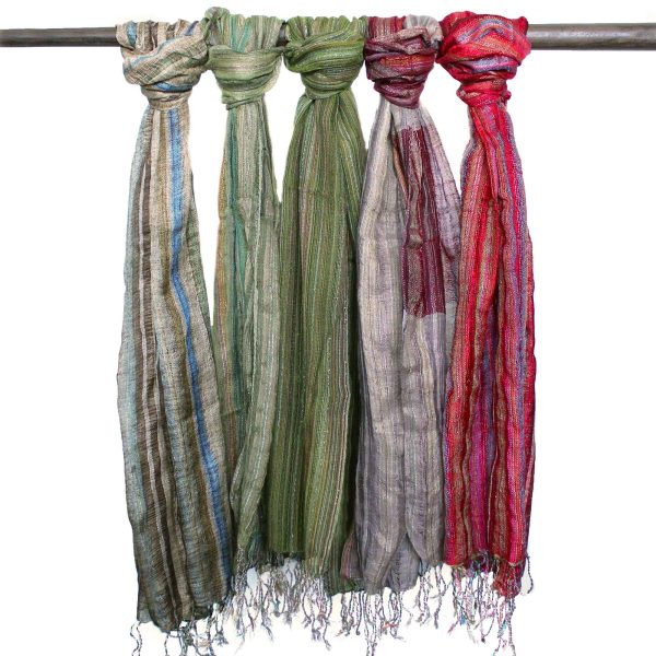 Indian Boho Scarves - 22x72cm - Random Greens - Image 2