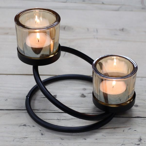 Centrepiece Iron Votive Candle Holder - 2 Cup Double Step - Image 3