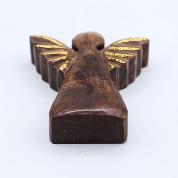 Small Mango Wood Angel - Gold Decor - Image 6