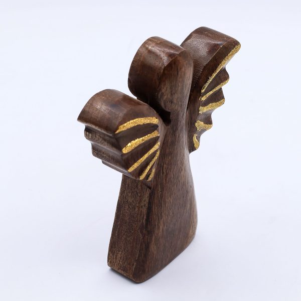 Medium Mango Wood Angel - Gold Decor - Image 2