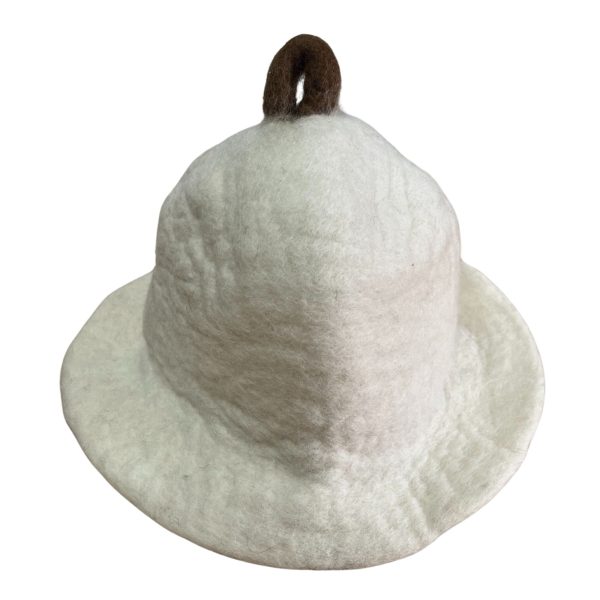 Felted Sauna Bowl Hat - Natural - Image 3
