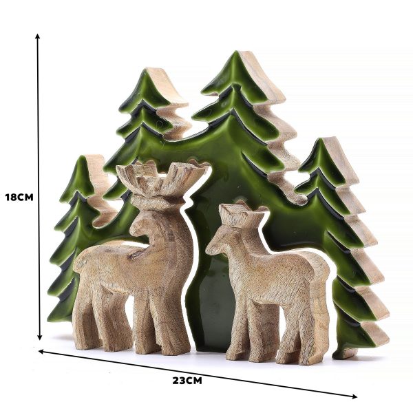 Lost in the Forrest -  Two Dear in the Forrest 3D Wooden Decoration - 18x23cm - Image 8