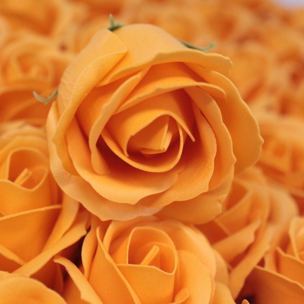 Craft Soap Flowers - Med Rose - Orange - Image 4