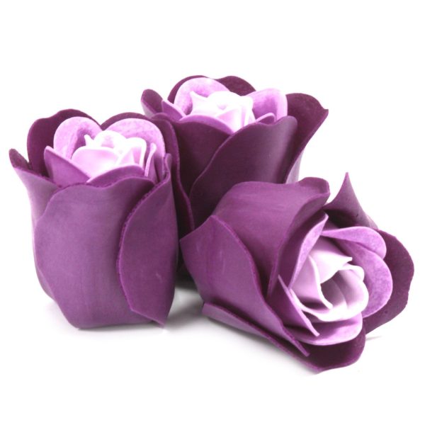 Set of 3 Soap Flower Heart Box - Lavender Roses - Image 3