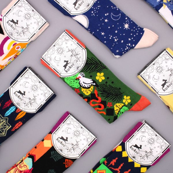 Hop Hare Bamboo Socks S/M - Psychedelic Evil Eye - Image 3