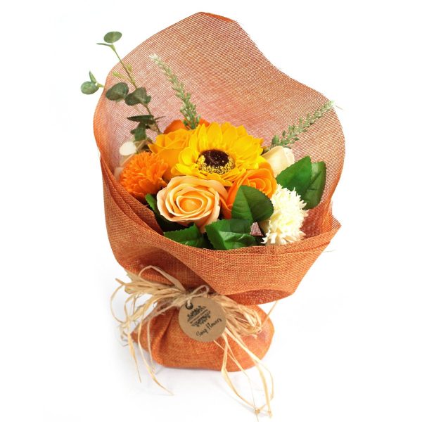Standing Soap Flower Bouquet - Orange - Image 2