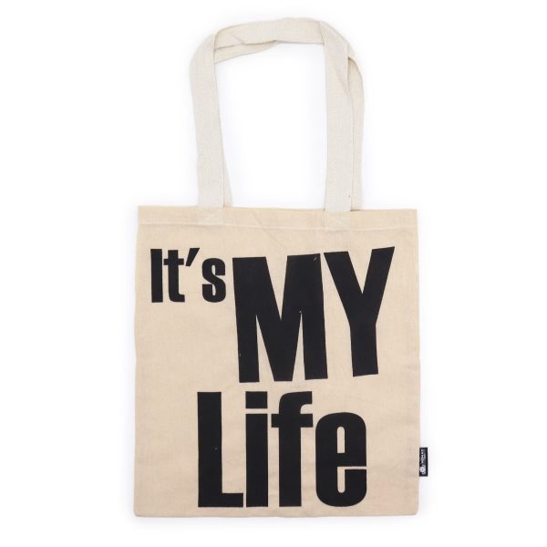 Iconic Basic Tote Bag - IT's MY LIFE - Natural 4oz - Image 3