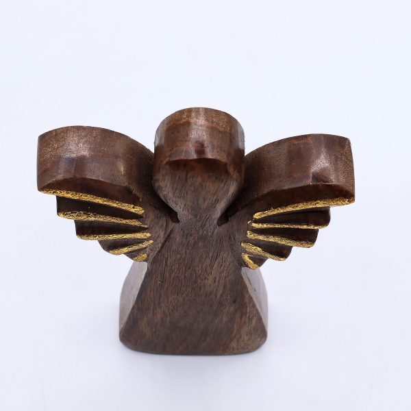 Medium Mango Wood Angel - Gold Decor - Image 4