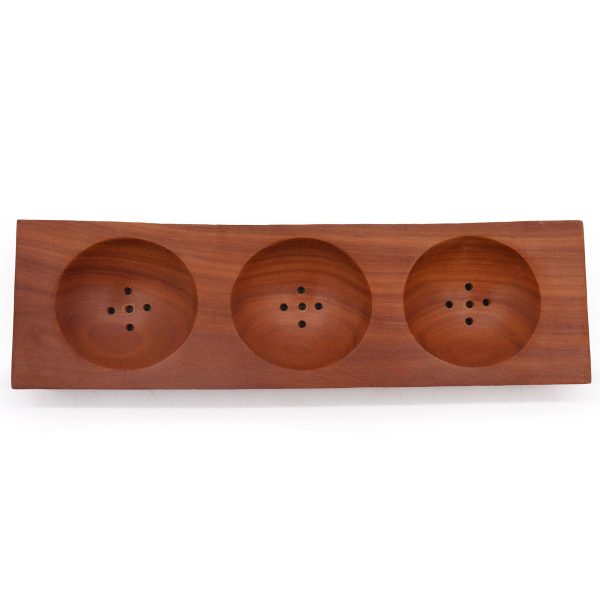 Three Bay Mahogany Soap Dish - Image 2