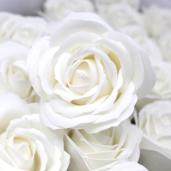 Craft Soap Flowers - Lrg Rose - White - Image 2