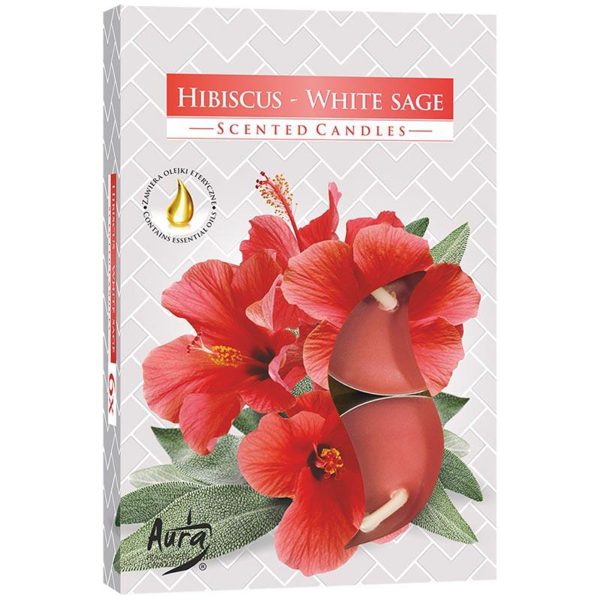 Set of 6 Scented Tealights - Hibiscus & White Sage - Image 2
