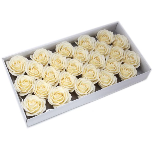 Craft Soap Flowers - Lrg Rose - Ivory - Image 3