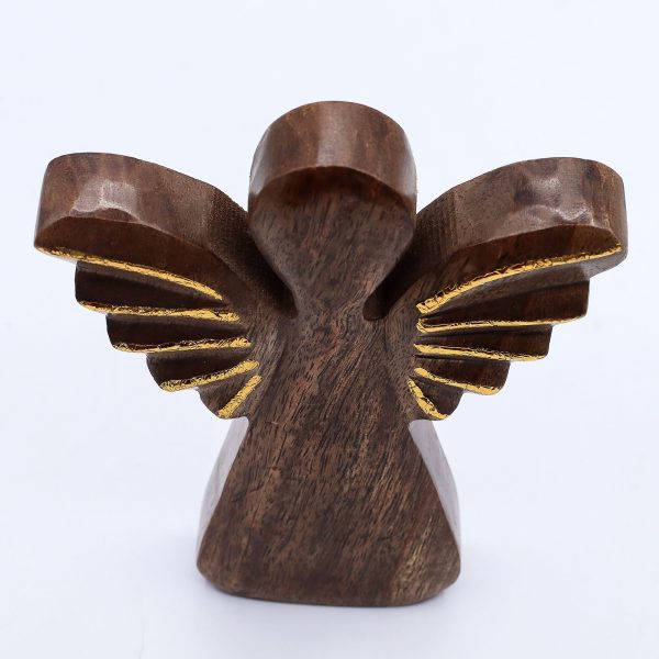Large Mango Wood Angel - Gold Decor - Image 7