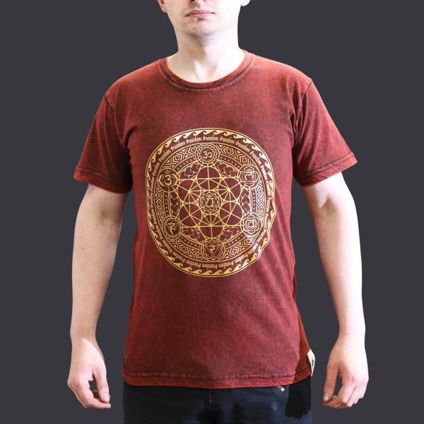 Small Stone Washed T-Shirt - Chakra - Maroon - Image 3