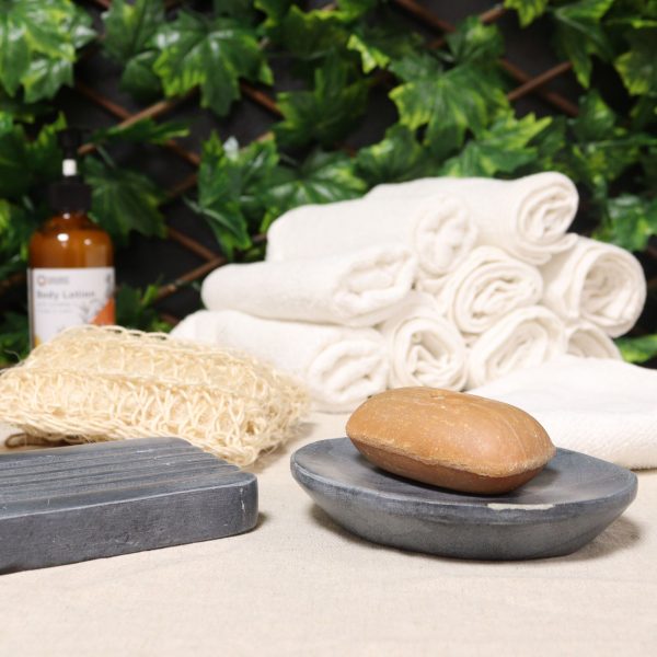 Grey Soapstone Soap Dish 10x12cm- Classic Oval - Image 2