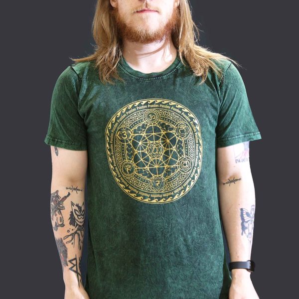 Large Stone Washed T-Shirt - Chakra - Green - Image 2