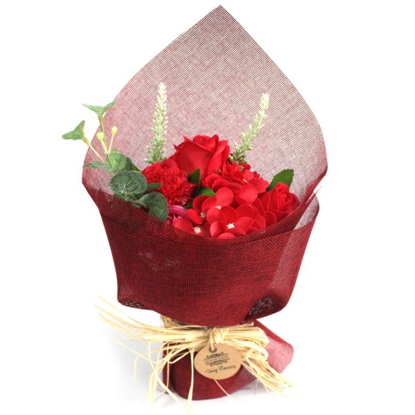 Standing Soap Flower Bouquet - Red - Image 2