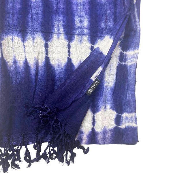 Boho Java Art Stole/Scarf - Indigo Stripes - 62x200cm - Image 2