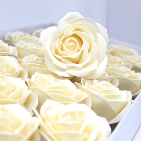 Craft Soap Flowers - Lrg Rose - Ivory - Image 4