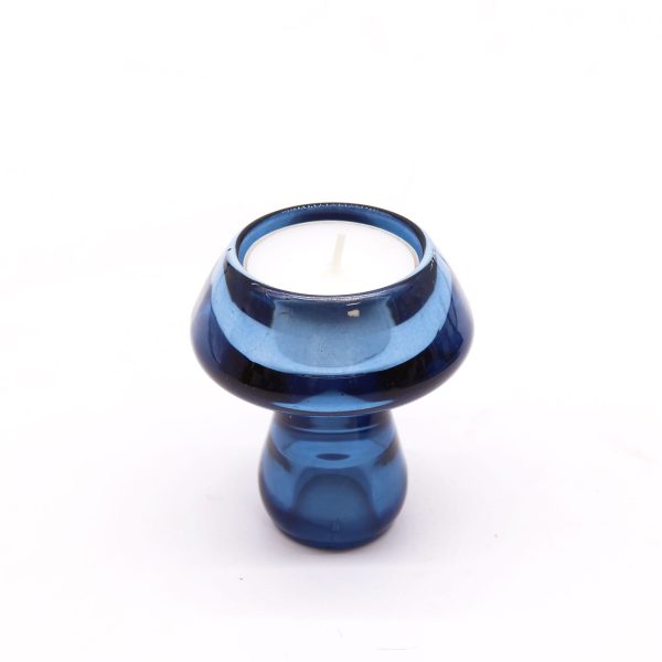 Mushroom Flip Dinner Candle / Tealight Holder - Royal Blue - Image 2