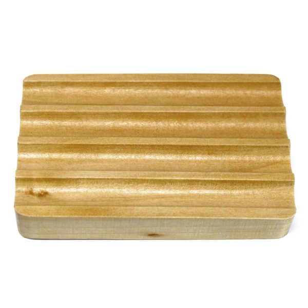 Hemu Wood Soap Dish - Corrugated - Image 2