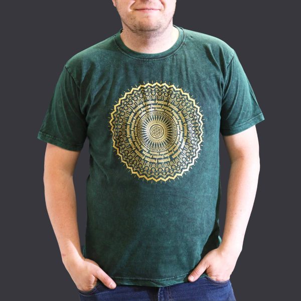 XLarge Stone Washed T-Shirt - Mandala - Green - Image 3