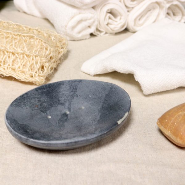 Grey Soapstone Soap Dish 10x12cm- Classic Oval - Image 8