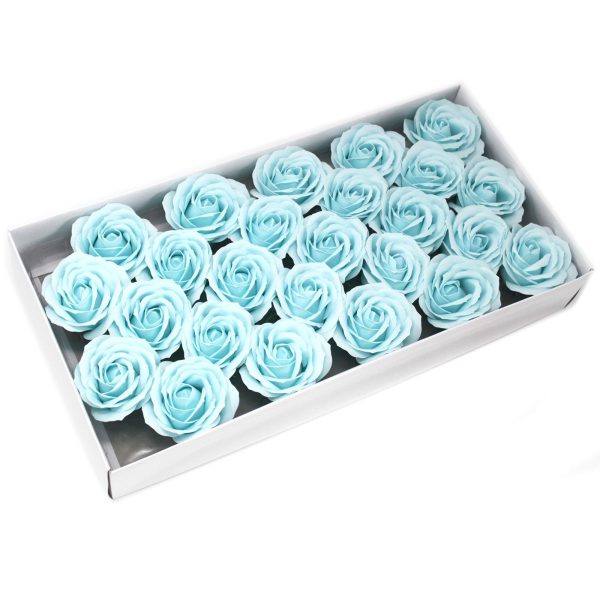 Craft Soap Flowers - Lrg Rose - Baby Blue - Image 2