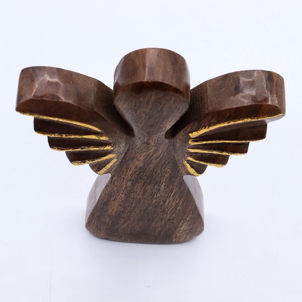 Large Mango Wood Angel - Gold Decor - Image 6