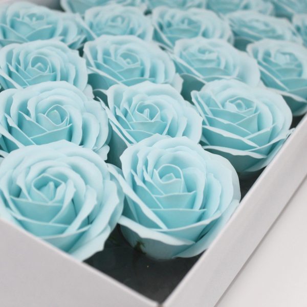 Craft Soap Flowers - Lrg Rose - Baby Blue - Image 3