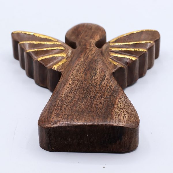 Large Mango Wood Angel - Gold Decor - Image 5