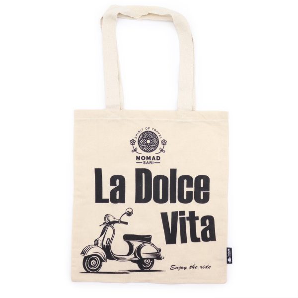 Iconic Basic Tote Bag - La Dolce Vita - Natural 4oz - Image 2