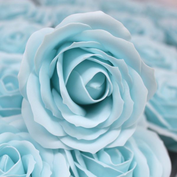 Craft Soap Flowers - Lrg Rose - Baby Blue - Image 4