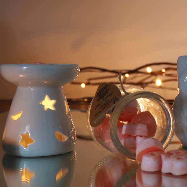 Sm Classic White Oil Burner - Moon & Star - Image 3