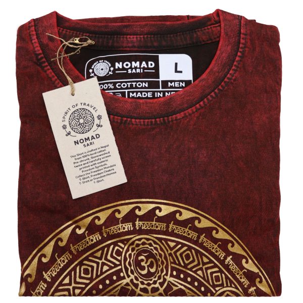 Large Stone Washed T-Shirt - Chakra - Maroon - Image 2