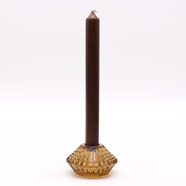 Flower Flip Dinner Candle / Tealight Holder - Antique Amber - Image 2