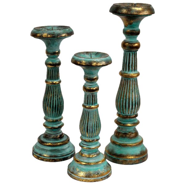 Small Candle Stand - Turquois Gold - Image 2