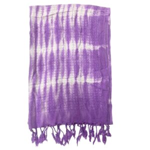 Boho Java Art Stole/Scarf – Lavender Stripes & Motiff – 62x200cm | www.artisan-gifts.co.uk 1