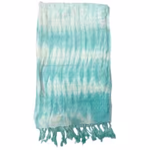Boho Java Art Stole/Scarf – Teal Stripes & Motiff – 62x200cm | www.artisan-gifts.co.uk 1