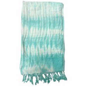 Boho Java Art Stole/Scarf – Teal Stripes & Motiff – 62x200cm | www.artisan-gifts.co.uk 1