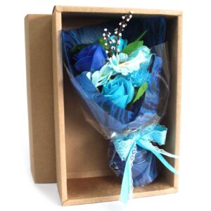 Boxed Hand Soap Flower Bouquet – Blue | www.artisan-gifts.co.uk 1
