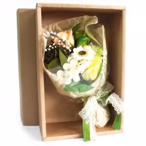 Boxed Hand Soap Flower Bouquet – Greens | www.artisan-gifts.co.uk 1